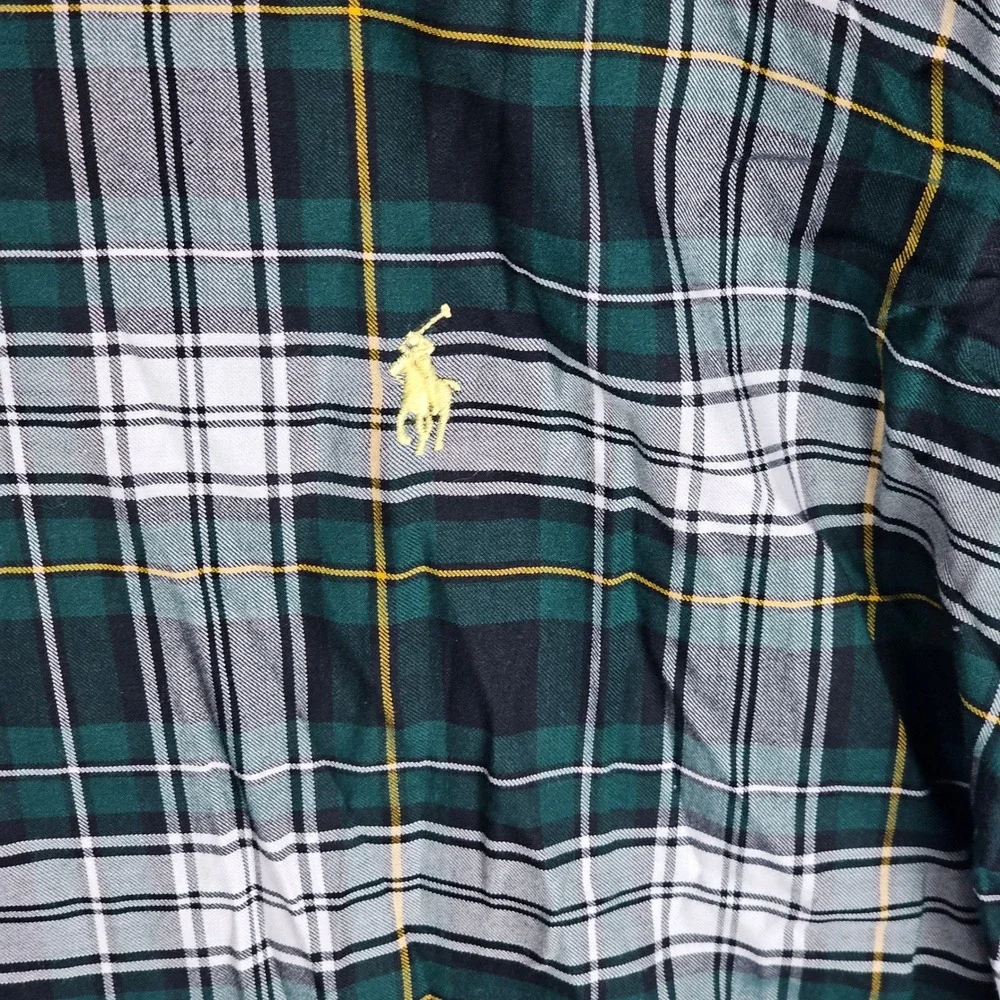 Polo Ralph Lauren Button Down Men 2XLT Green Plaid Long Sleeve Pony Logo Shirt